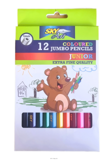 Sky Art Junior 12db-os vastag színesceruza; papír dobozban